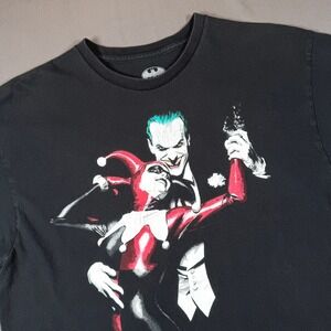 Batman Joker Harley Quinn Mens XL Black Alex Ross Tango Graphic T-Shirt Casual